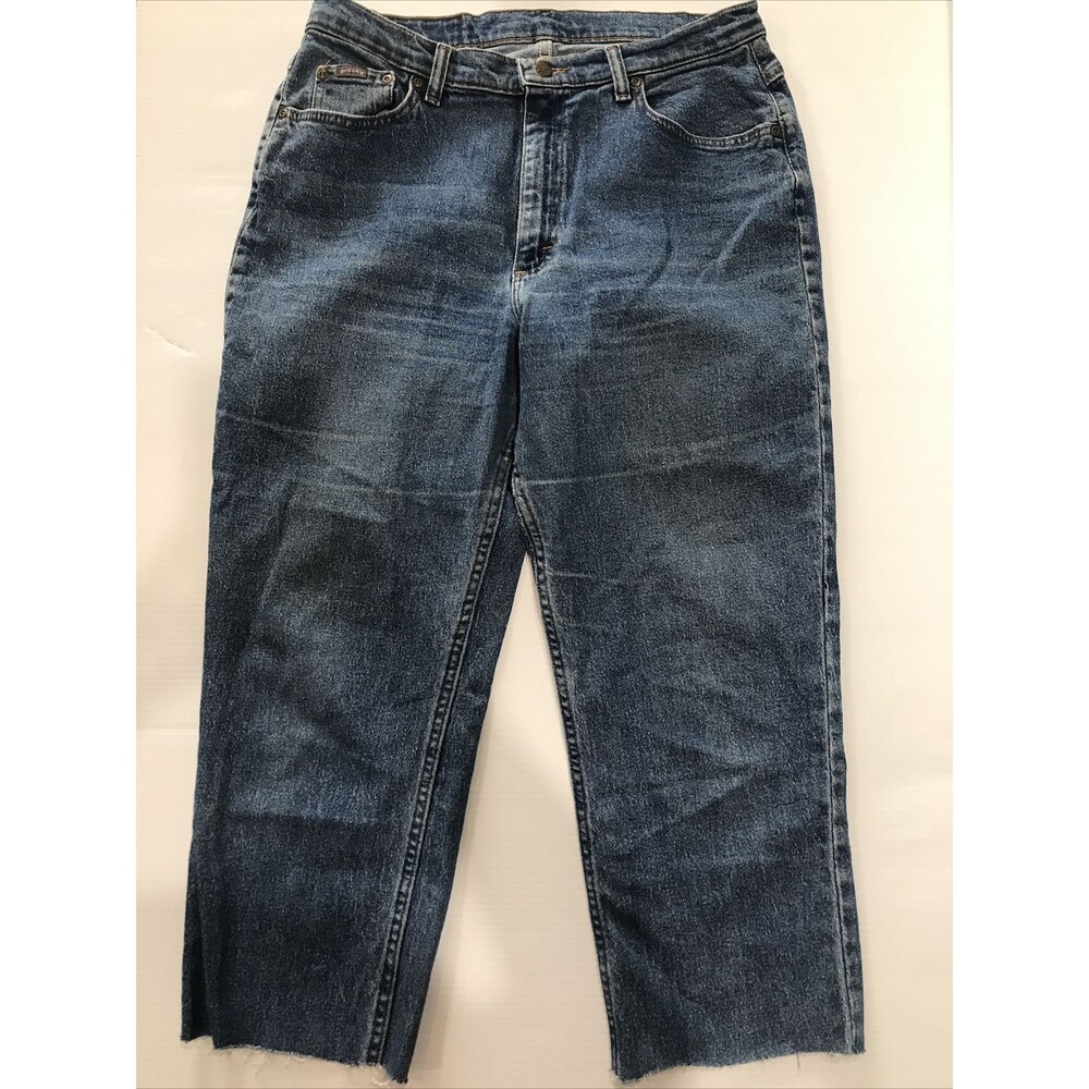Vintage Lee Riders Mom Jeans 10 Blue High Waist Tapered Cut Hem